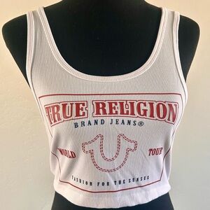 Excellent Condition True Religion Cropped White Tank Top